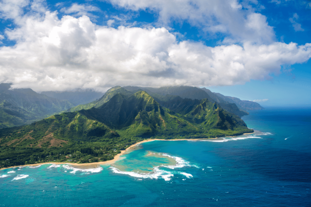 Na Pali Coast Kauai wedding location with dramatic cliffs and ocean views